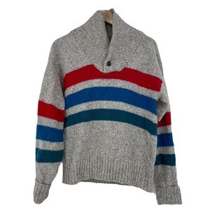 vintage wool blend‎ sweater Eddie Bauer M shawl collar